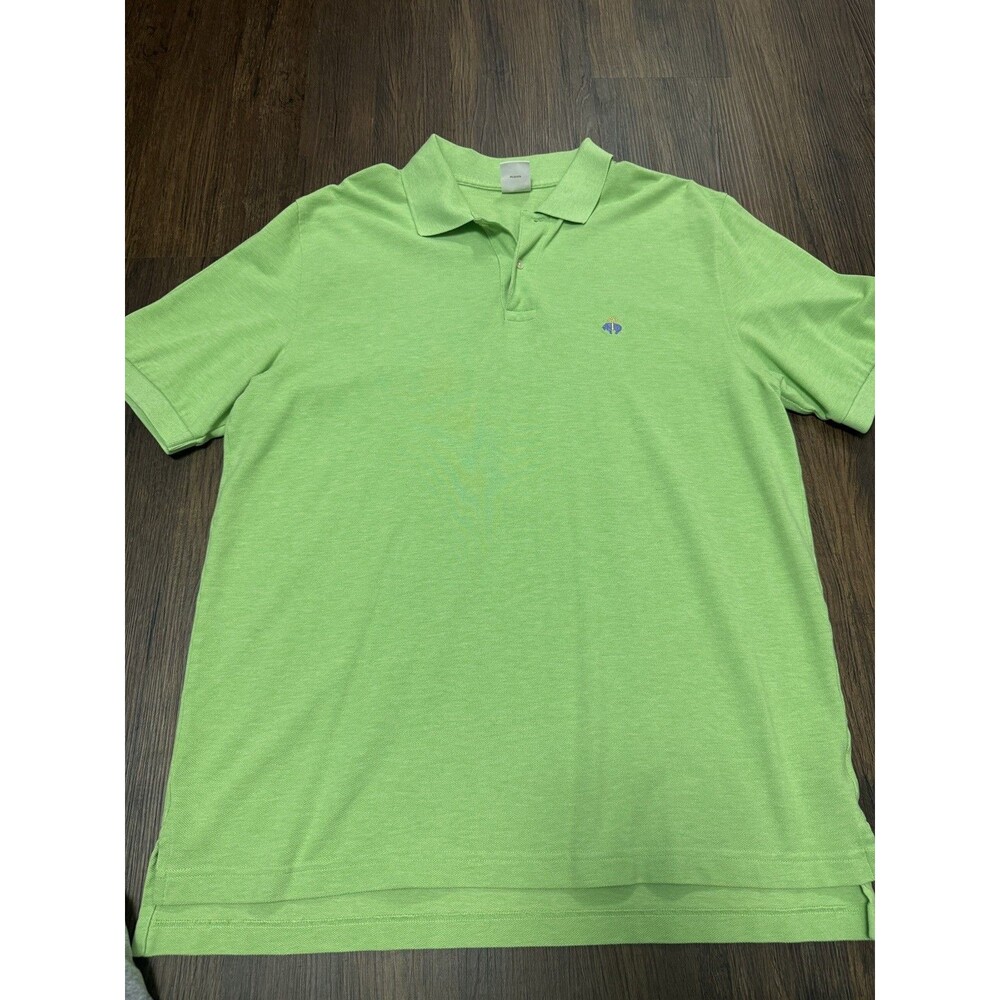 Brooks Brothers Men’s Green Performance Polo 100% Cotton Size Large Preppy